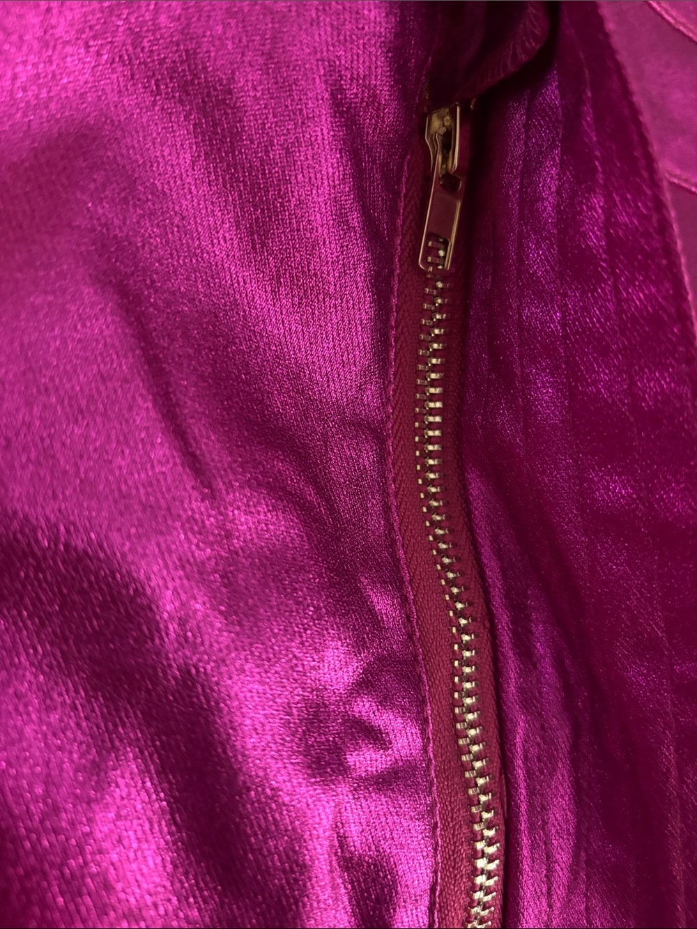 NWT MUY MUY Metallic Fuchsia Pink Cargo Midi Skirt w/ Two Way Zip | Size M - Picture 5 of 11